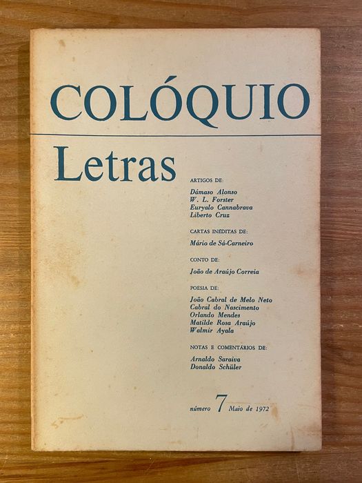 Colóquio - Letras - Número 7 (portes grátis) Mário de Sá Carneiro
