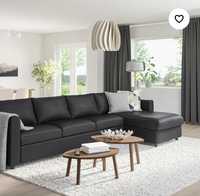Nowy 1/2 ceny SKÓRA luksusowy narożnik, sofa 4 os. VIMLE z Ikea