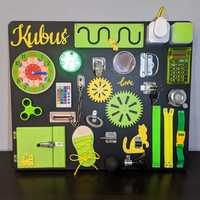 Tablica manipulacyjna 60x50cm Zielony+żółty lampka RGB zegar