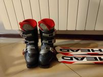 Narty plus buty Salamon rozm. 24, 24,5 w dobrym stanie.Narty 127 cm.