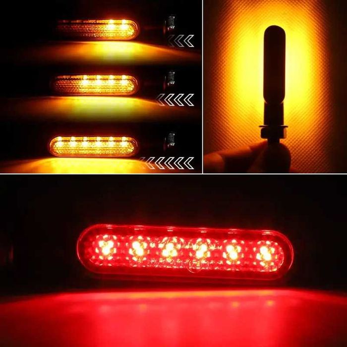 Conjunto de Piscas Dinâmicos LED com Luz de Presença - 6 LEDs