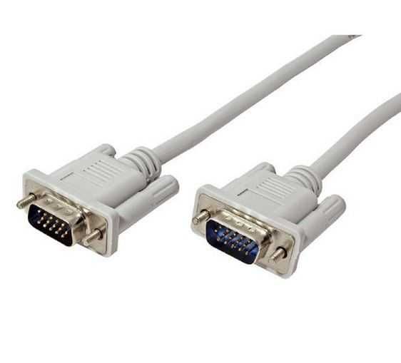 Kabel przyłączeniowy VGA-VGA do komputera 1.5-1.8m kremowy