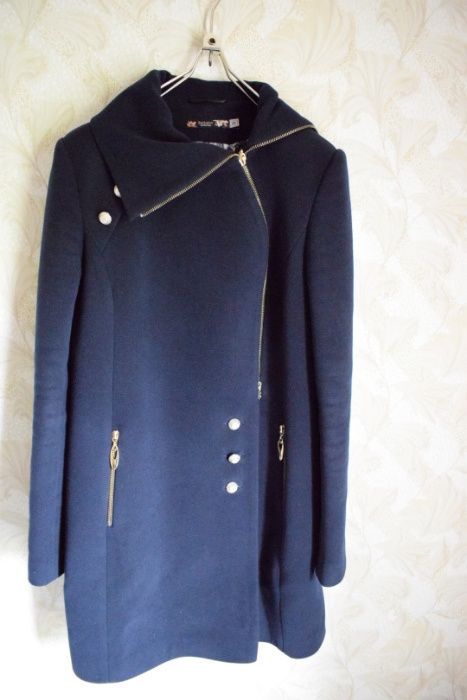 Жіноче кашемірове пальто темно синього кольору