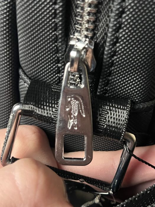 Сумка  lacoste black logo чоловіча