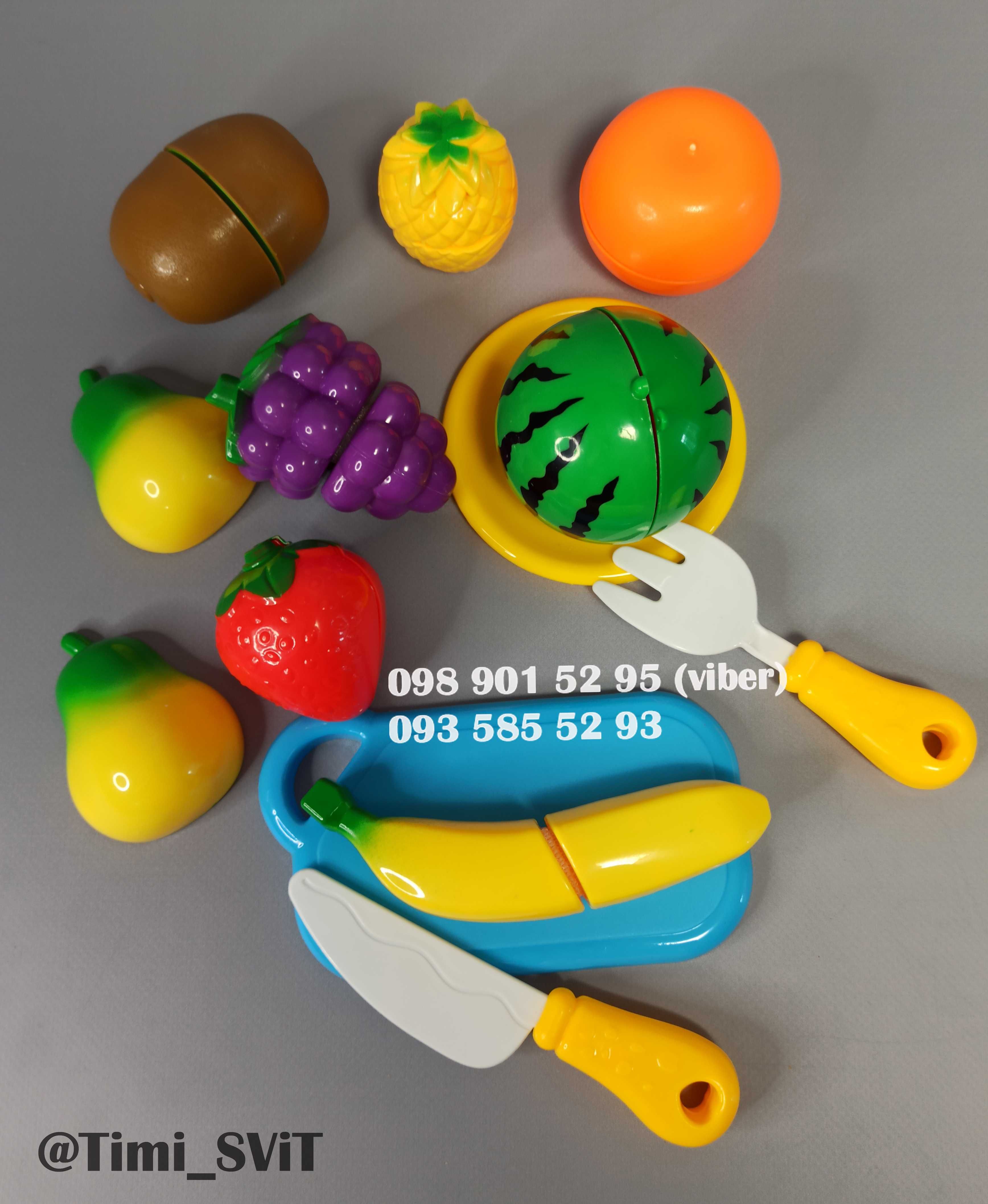 Детский набор продуктов сладости тортик овощи и фрукты на липучке