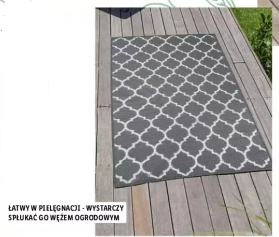 Nowy dwustronny wodoodporny dywan dywanik na taras balkon 90 x 150 cm