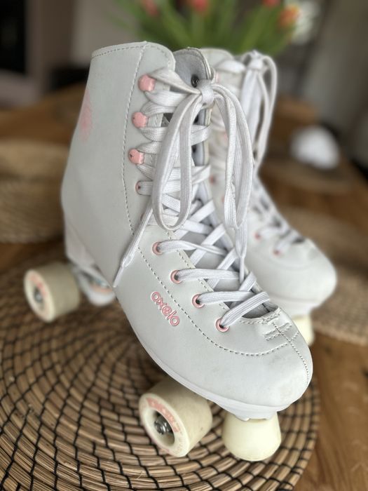 Rolki/wrotki Oxelo RS Quad 100 Biale 25.5 cm 3x na nogach