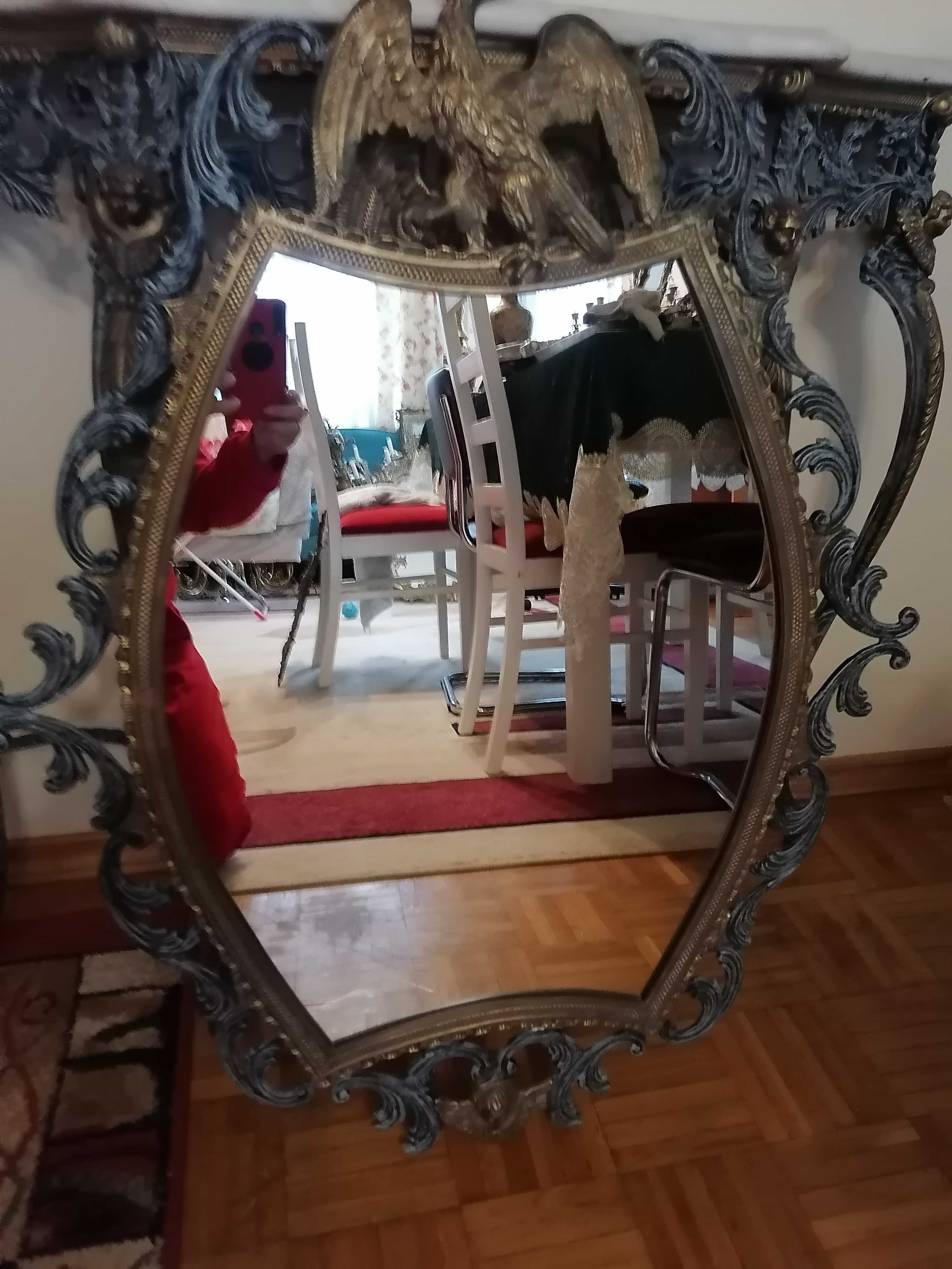 Konsola z lustrem mosiądz vintage