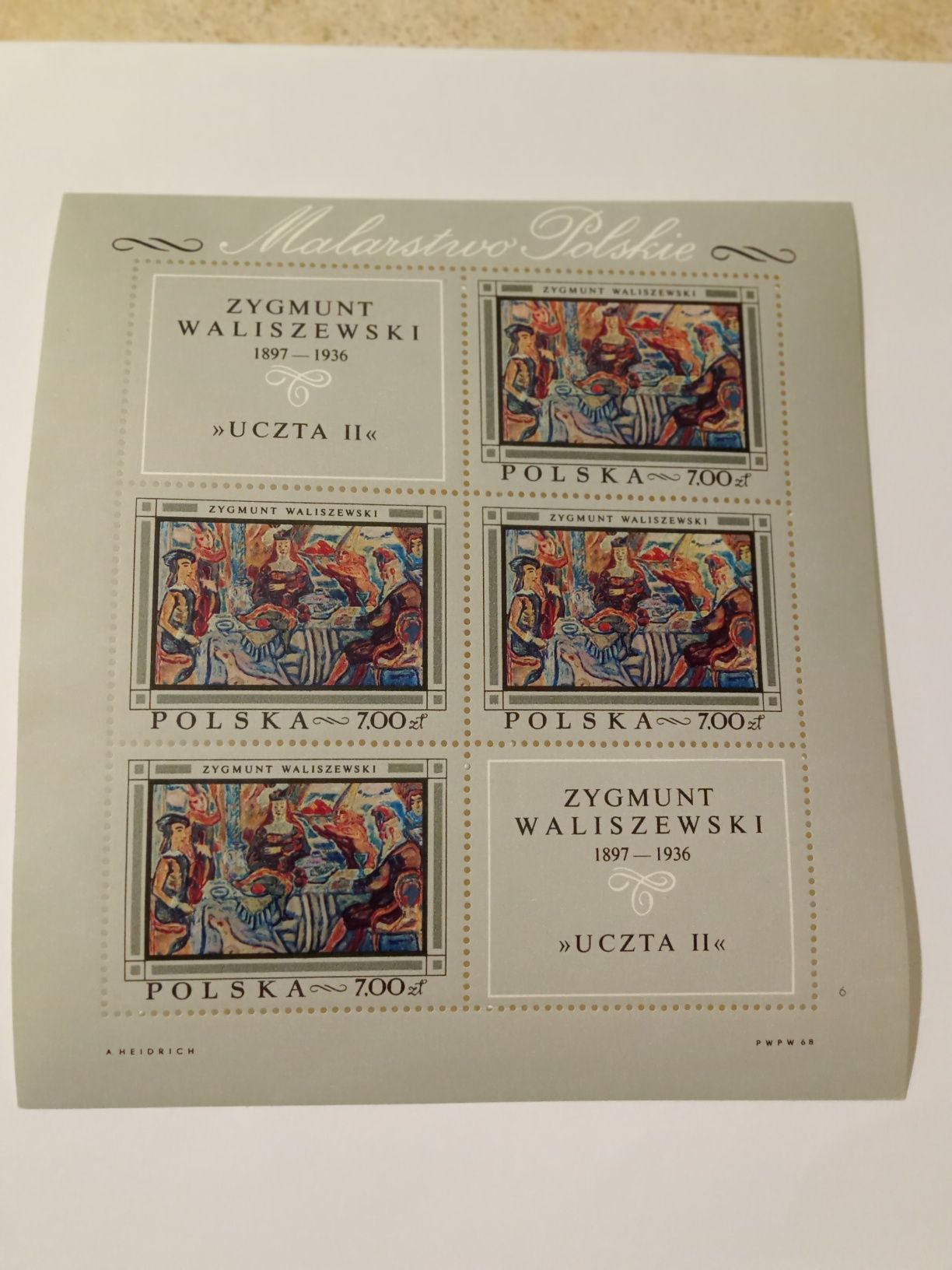 Arkusz znaczków pocztowych Malarstwo Polskie