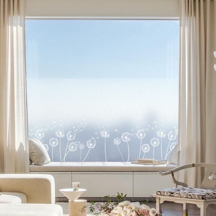 Folia Okienna Prywatyzująca Samoprzylepna Dmuchawce Biała 90 x 200 cm