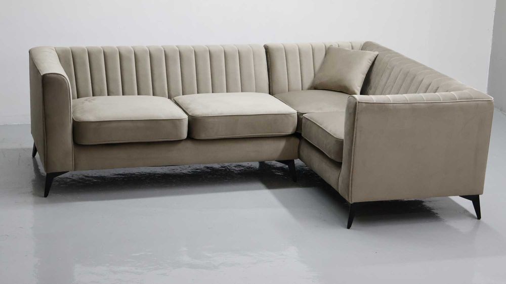 TŁL Narożnik nowoczesny design ciemny beż VELLUTO 3 MIKA kanapa sofa
