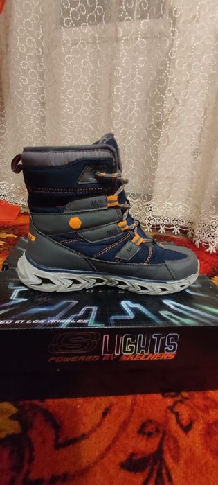 Дитячі зимові черевики Skechers S-Lights (модель 90589L/NVCC)