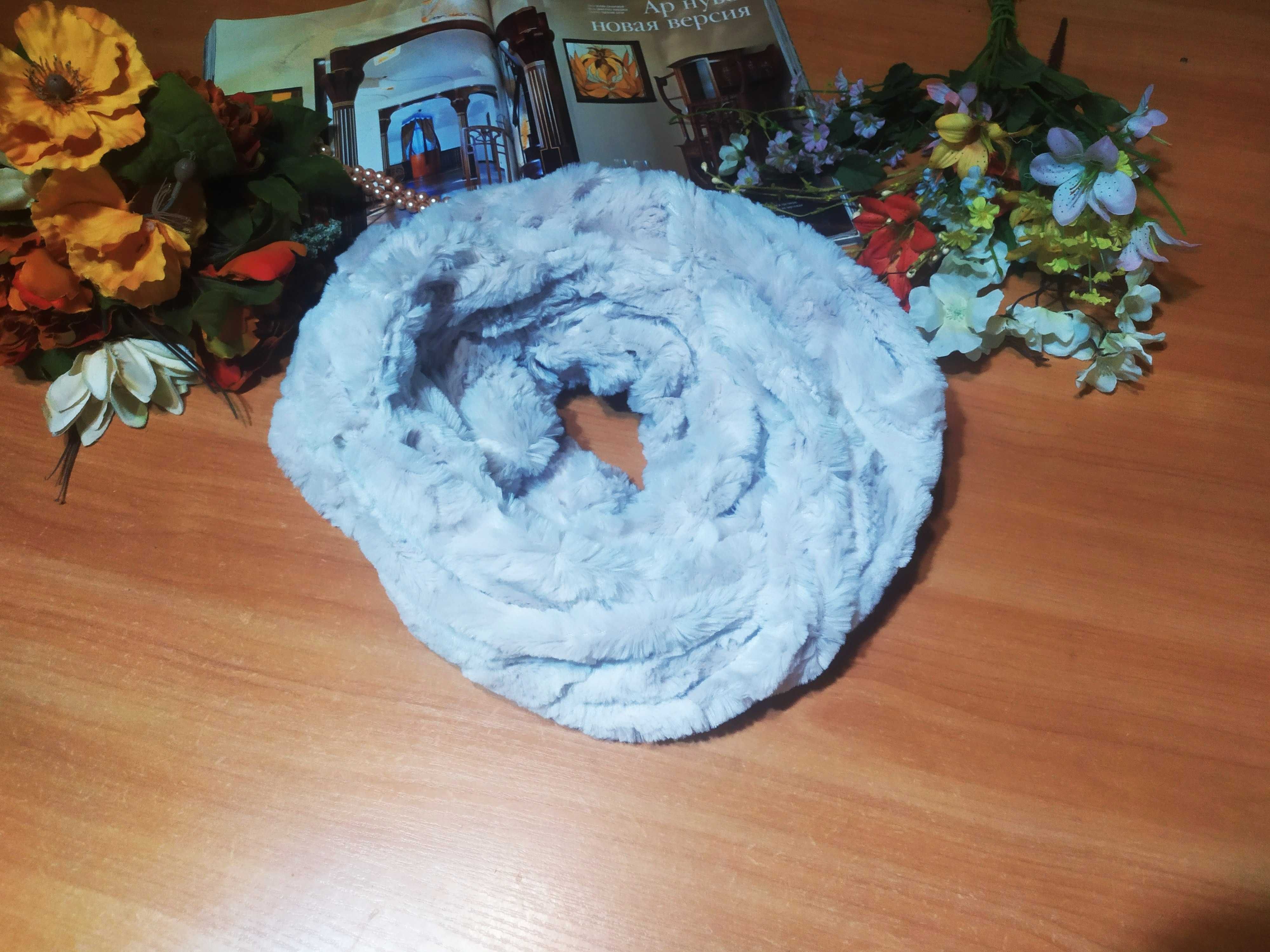Неймовірний набір шарф палантин вовна пашміна меховий снуд хомут нові
