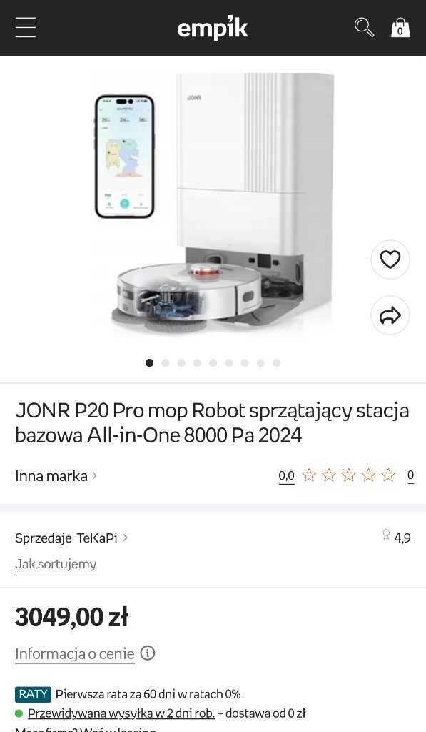 Pro mop Robot sprzątający stacja bazowa All-in-One OKAZJA!