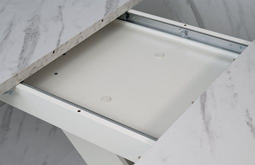 DUBAI nowoczesny stół rozkładany do salonu jadalni 120x80 biały marmur
