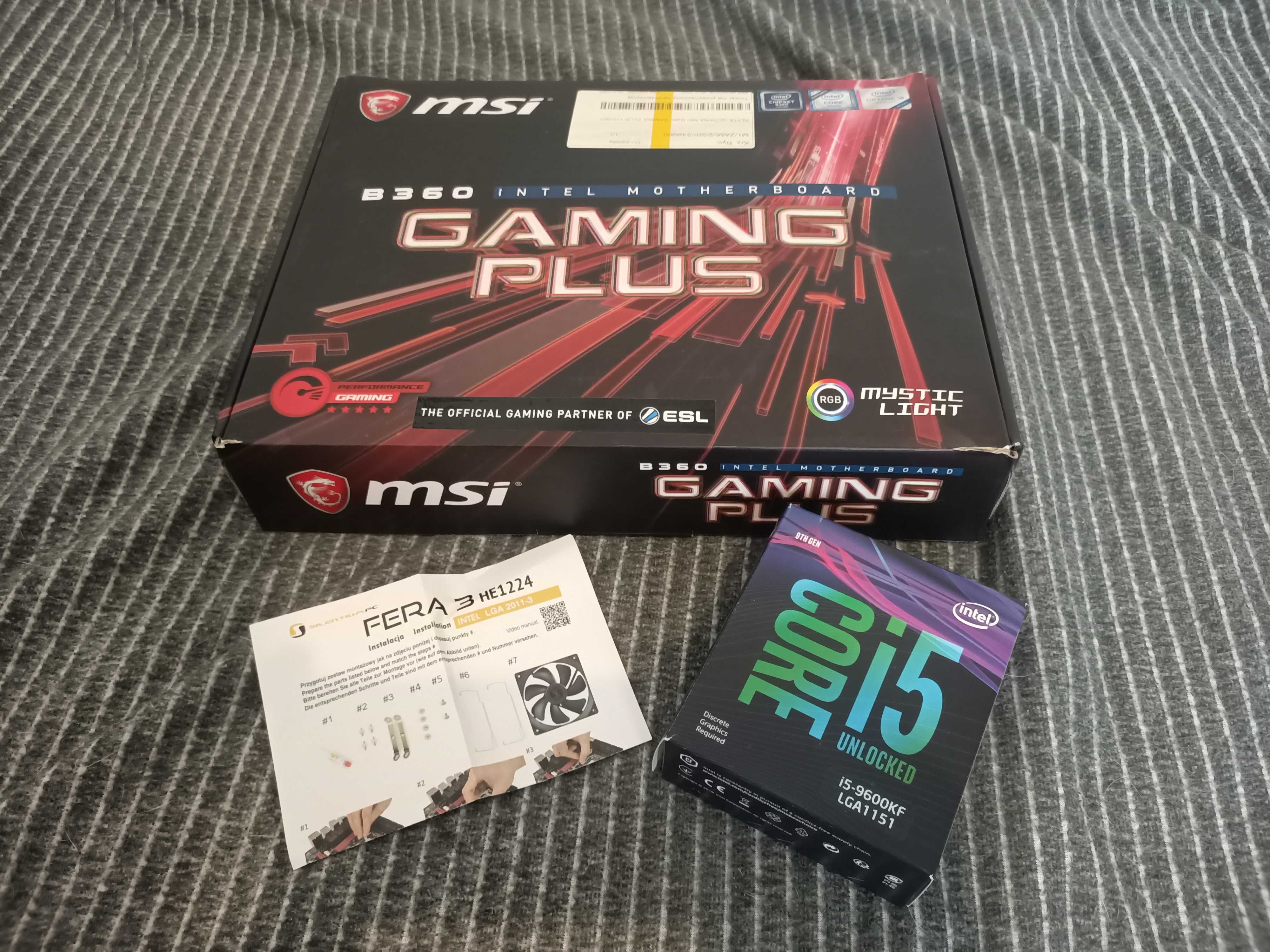 Procesor I5-9600KF + płyta MSI B360 + pamięć HyperX 16GB + GRATIS