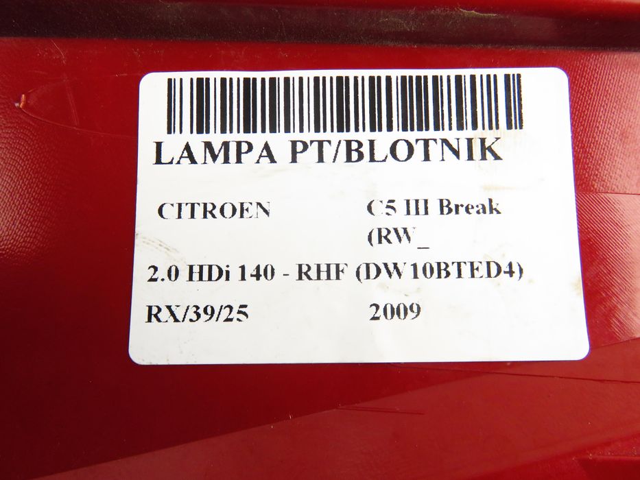 Lampa Prawa Tylna Citroen C5 III Break (rw_ Vp8x8x13404ax