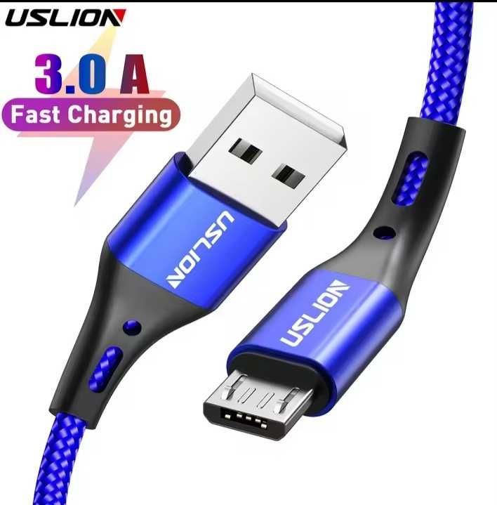 Przewód Kabel micro USB 3A do ładowania telefonu transmisja danych USB