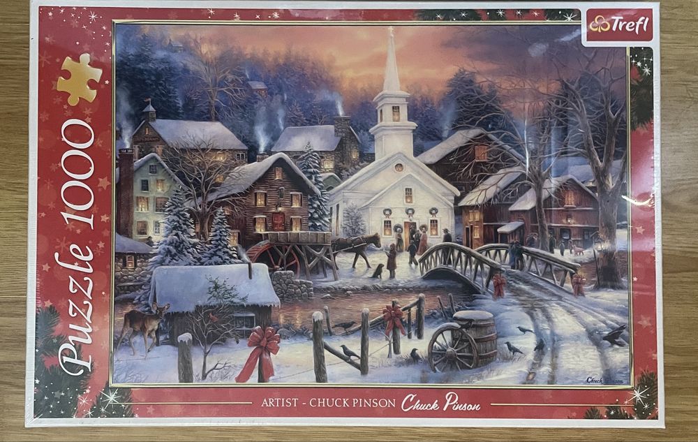 Trefl puzzle białe święta Chuck Pinson 1000 elementów nowe zafoliowane