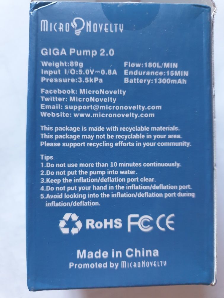 Mini pompka turystyczna Giga pump 2.0