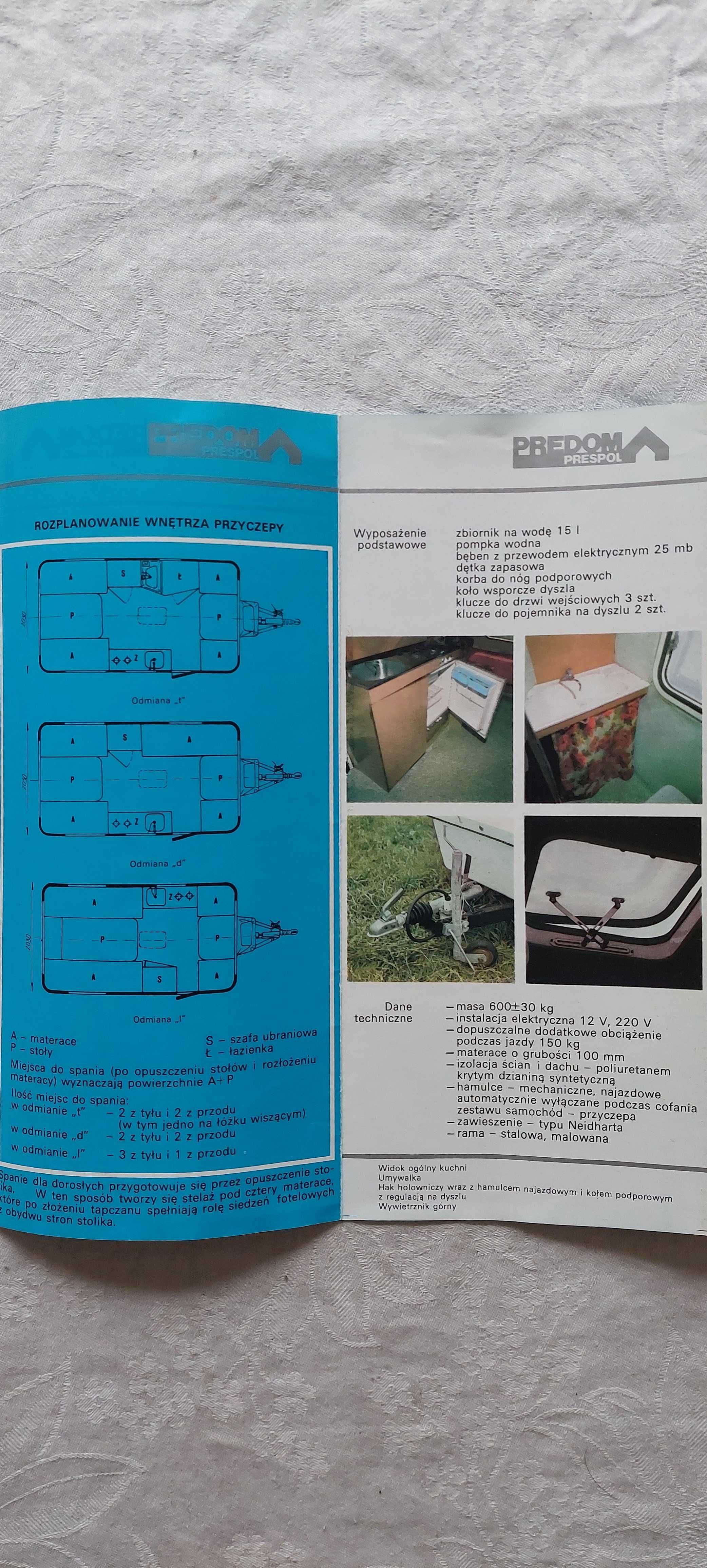 Prospekt reklamowy przyczep kempingowych N-126 (a,b) i N-132