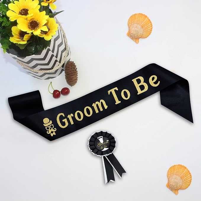 Despedida de solteiro faixa + crachá noivo Groom to Be - ENVIO GRÁTIS