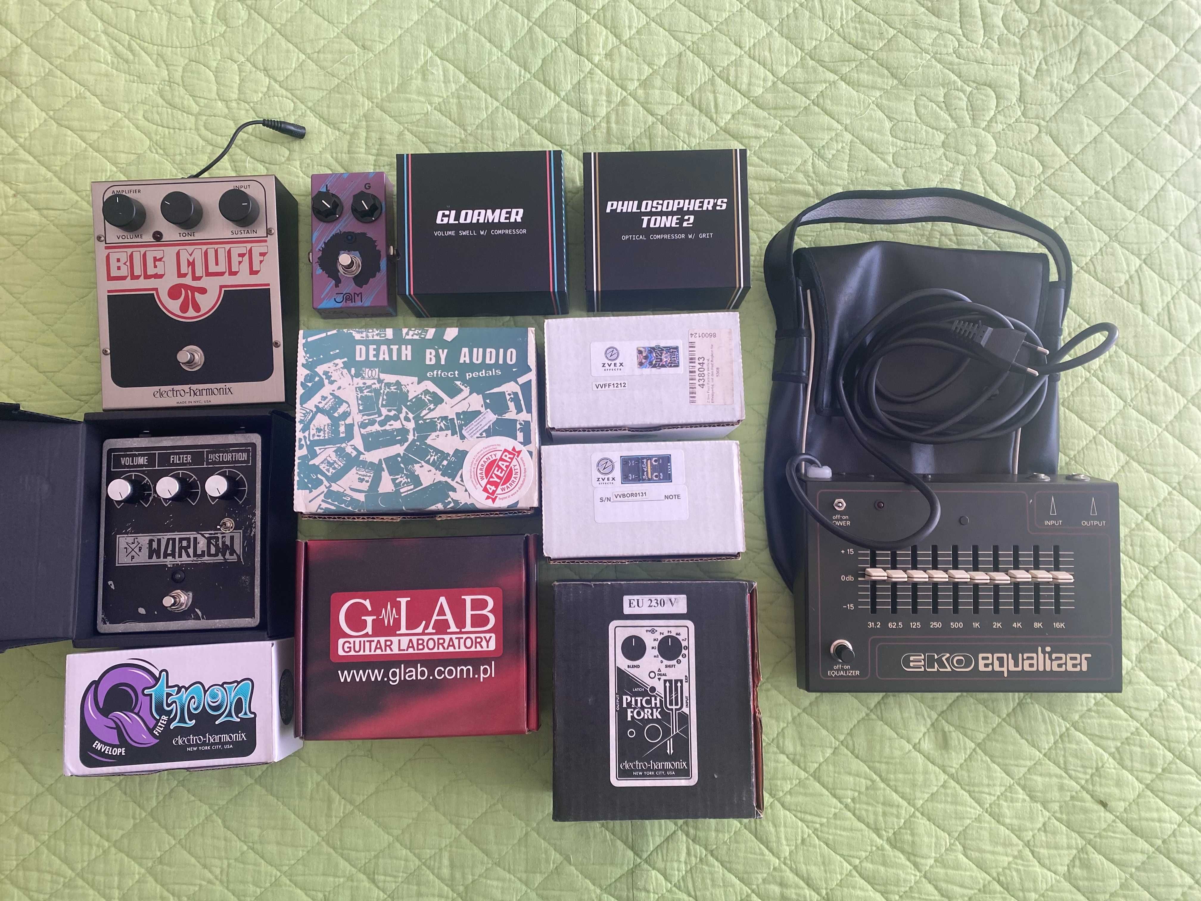 Pedais (Death By Audio, EHX, Pigtronix, Zvex, JAM Pedals, JPTR, etc)
