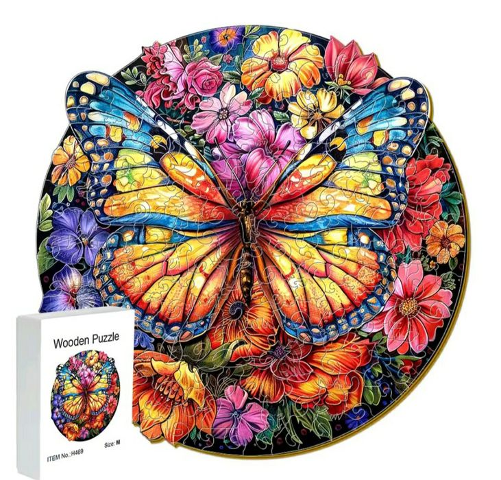 Puzzle 3D drewniane Motyl układanka kolorowa Święta prezent  zwierzęta