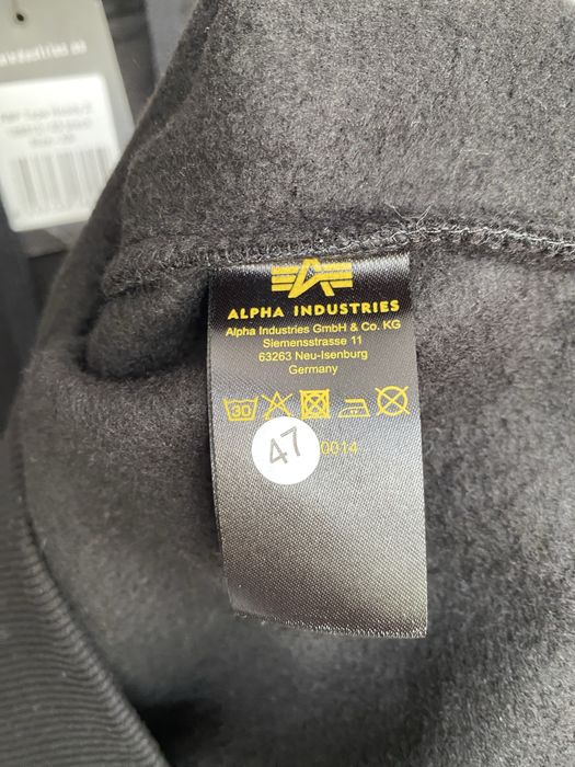 Nowa bluza z kapturem Alpha Industries, czarna, XS