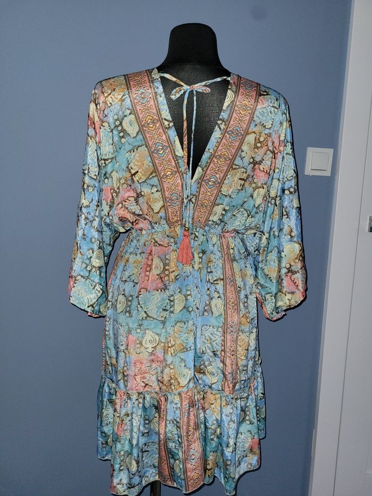 Kimono, narzutka, sukienka jedwabna, S, M, L, 36, 38, 40