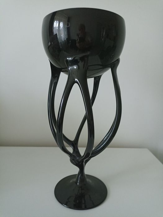 Kielich szklany czarny Makora Krosno