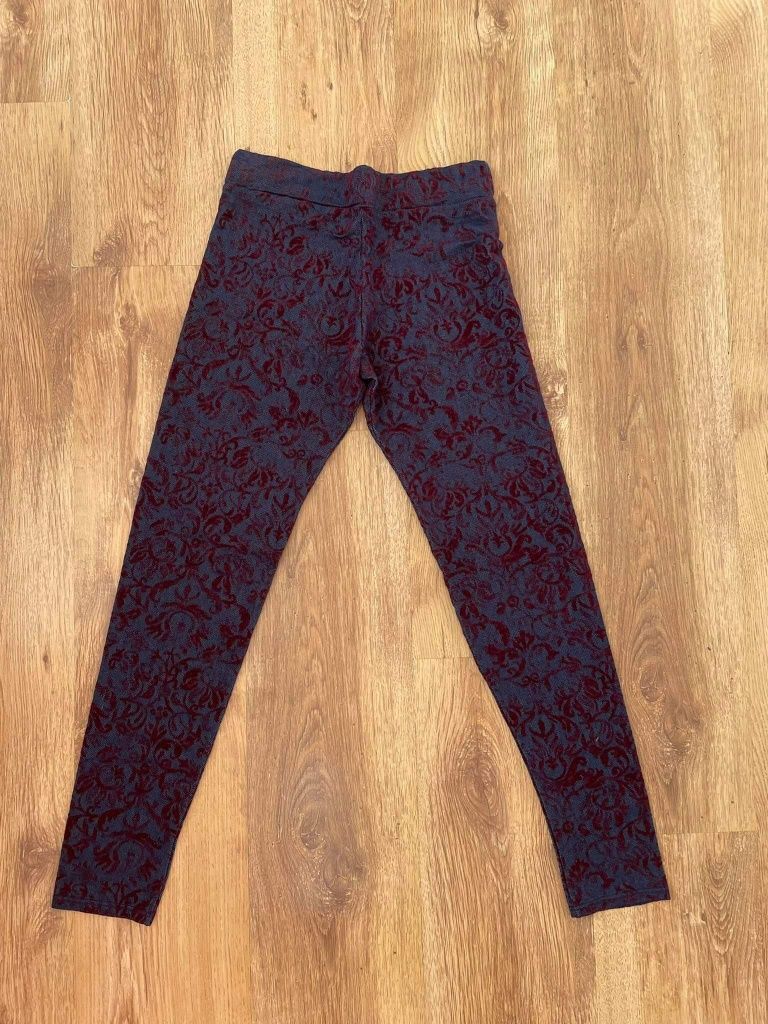 Grube Legginsy / Getry denim we wzory rozm S stan b.dobry