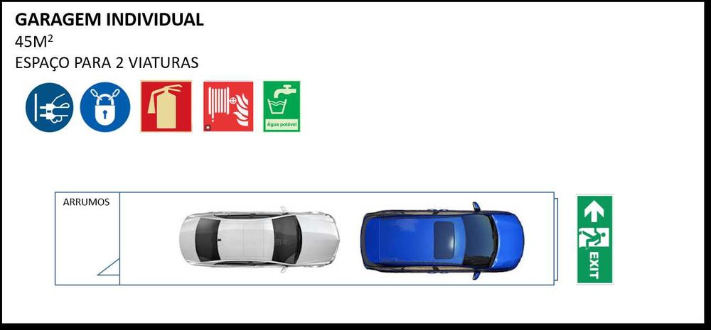 Cabedelo | Garagem: 2 Lugares + Arrumos (opcional)