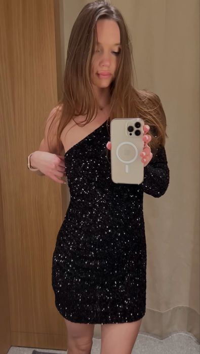 Сукня з блискітками, чорна, Mango, розмір М