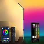 Lampa podłogowa narożna RGB 16 mln kolorów Pilot Aplikacja Music‑sync
