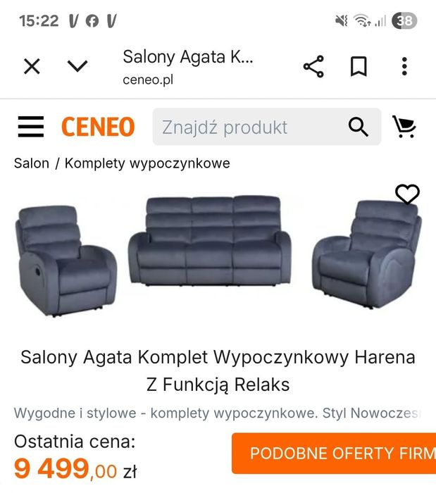 Zestaw relax Harena fotele komplet wypoczynkowy sofa