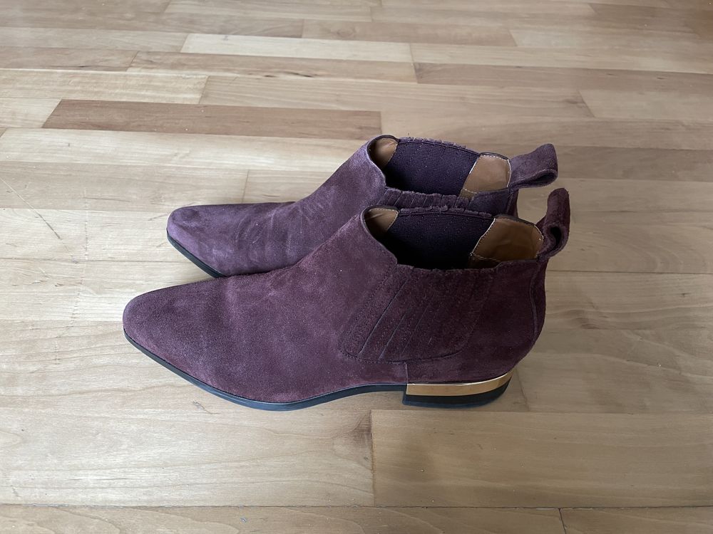 Botins camurça Zara bordeaux