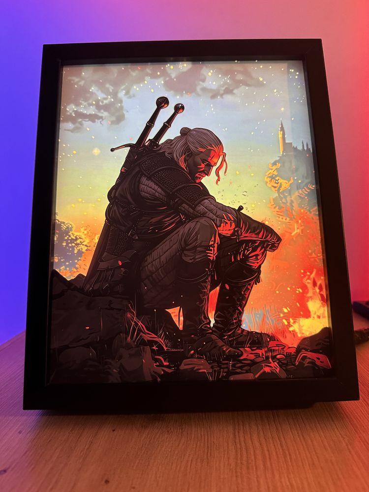 Obrazolampka Geralt Wiedźmin niesamowity efekt