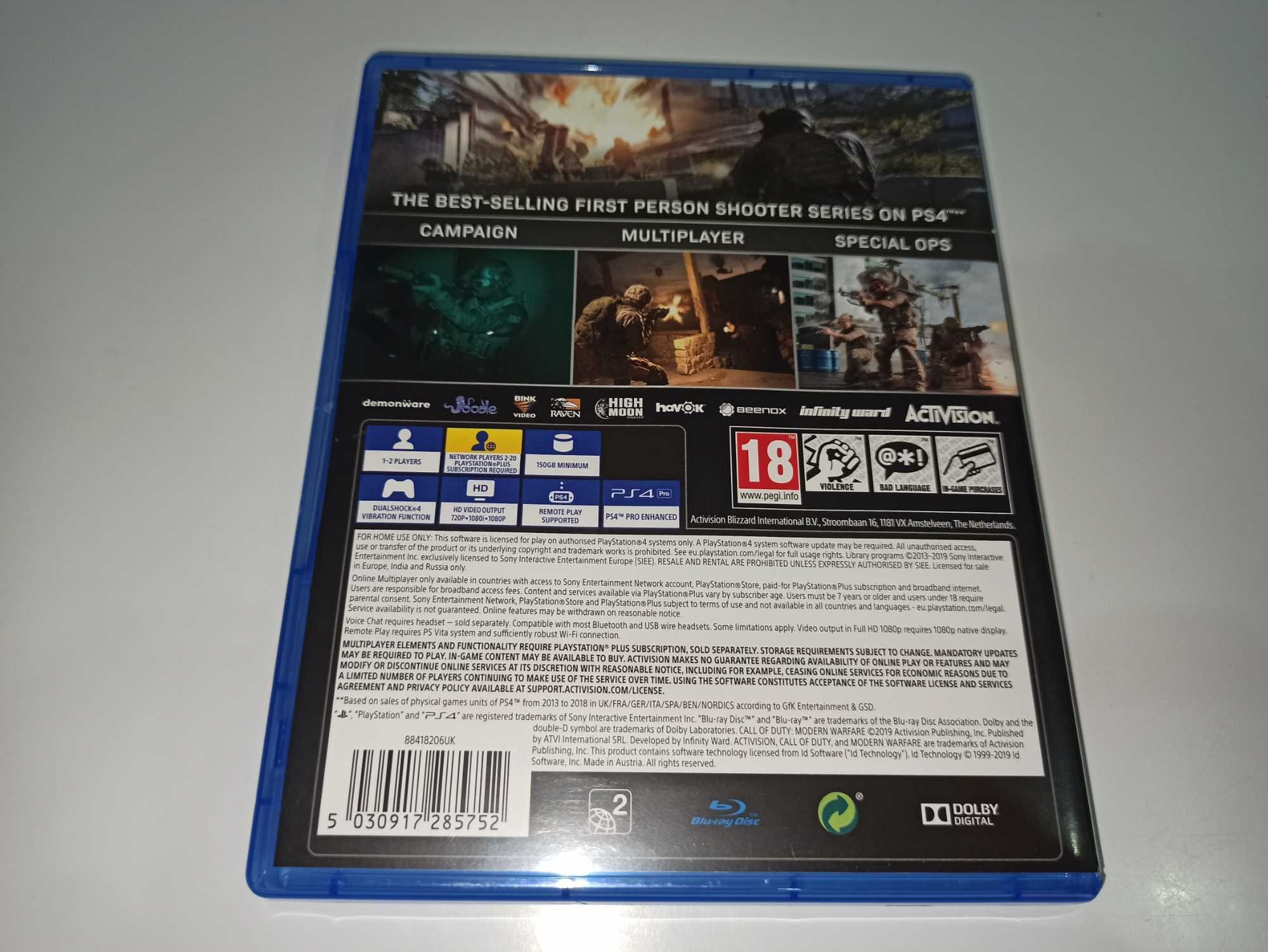 ps4 CALL OF DUTY MODERN WARFARE strzelanka kultowa wojna współczesna