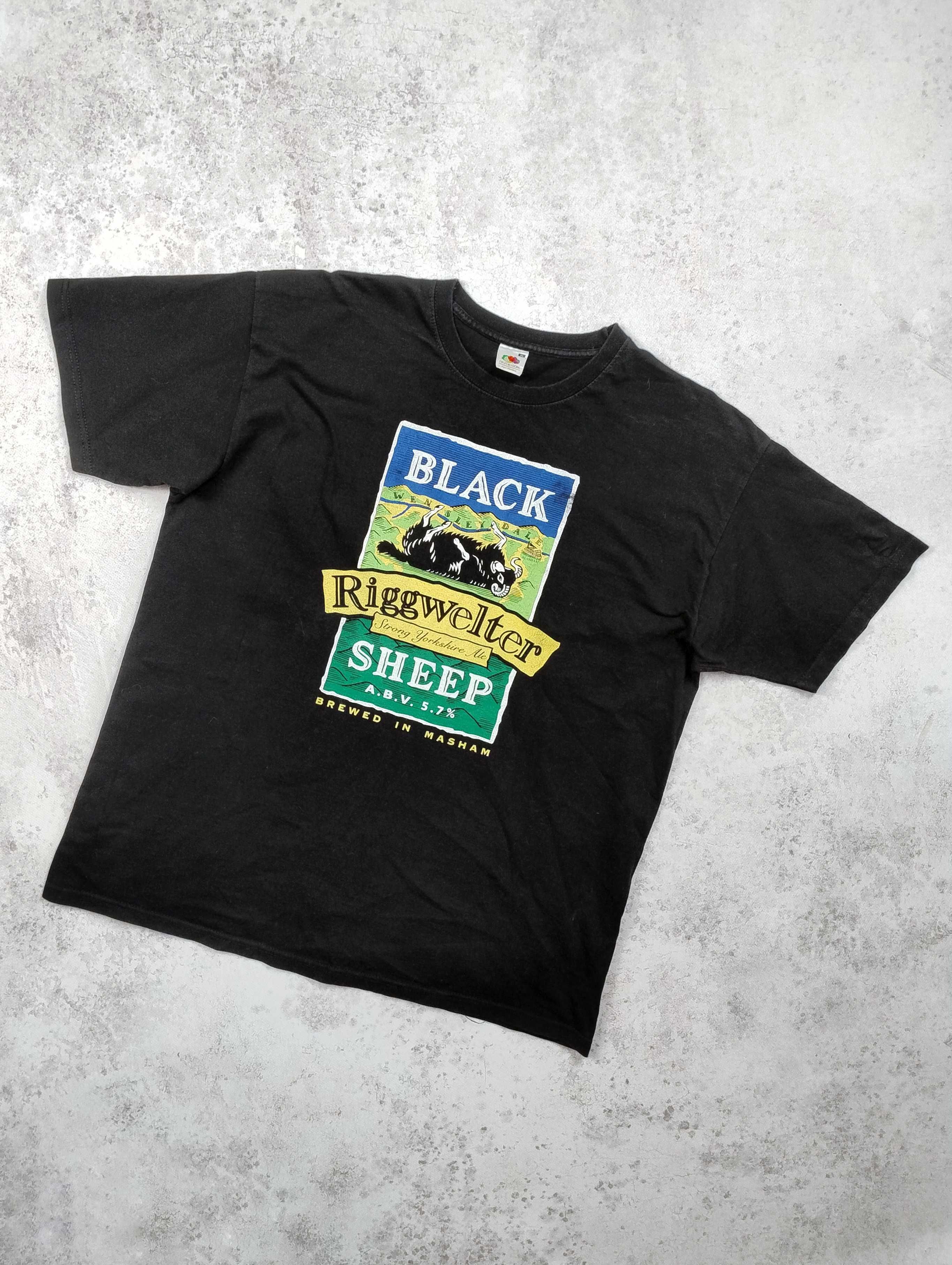 Vintage Fruit of the Loom Black Sheep Riggwelter Ale Beer Tee XL
