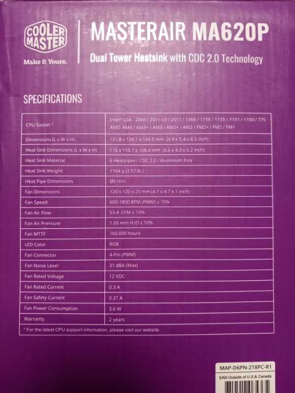 Cooler Master MasterAir MA620P ( cooler cpu )