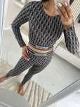Komplet leginsy + longsleeve Dior S NOWY