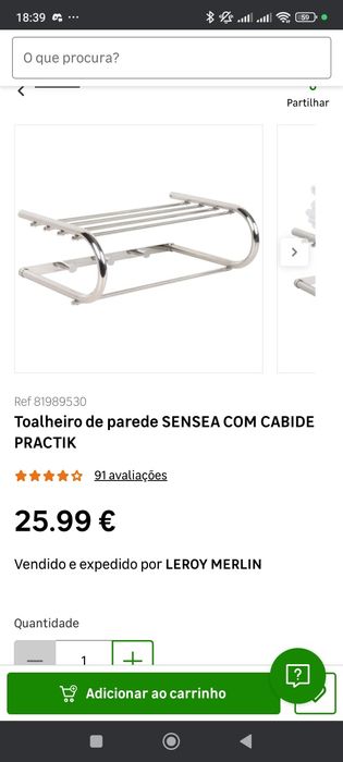 Toalheiro de parede Leroy Merlin