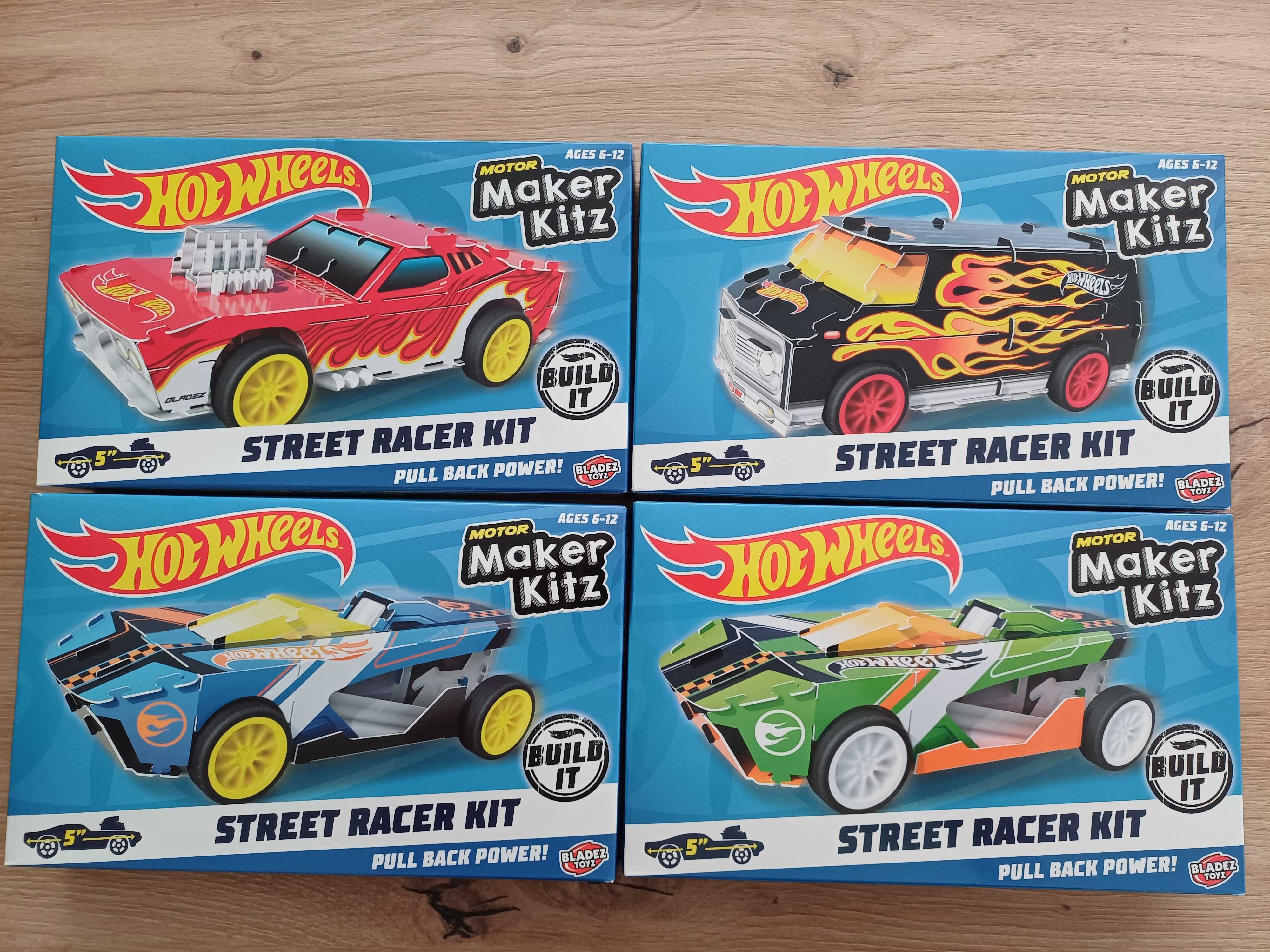 Nowe modele do składania Hot Wheels Motor Maker Kitz - pakiet 4 sztuki