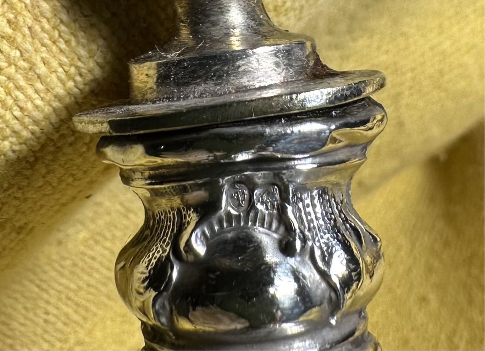 Trinchante de peixe, prata, marcado