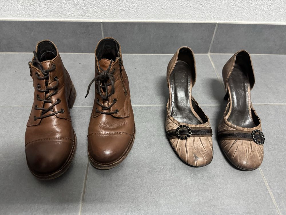 Botas camel pele goodstep , saoatos max como novas