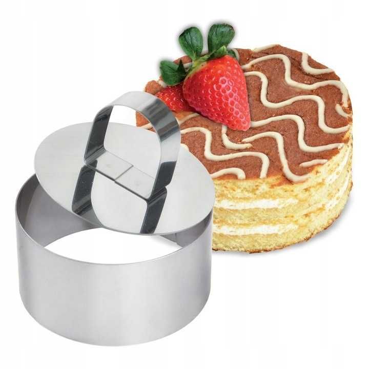 Forma WYKRAWACZ Obręcz do ciast i potraw RING + DOCISK STAL 8cm
