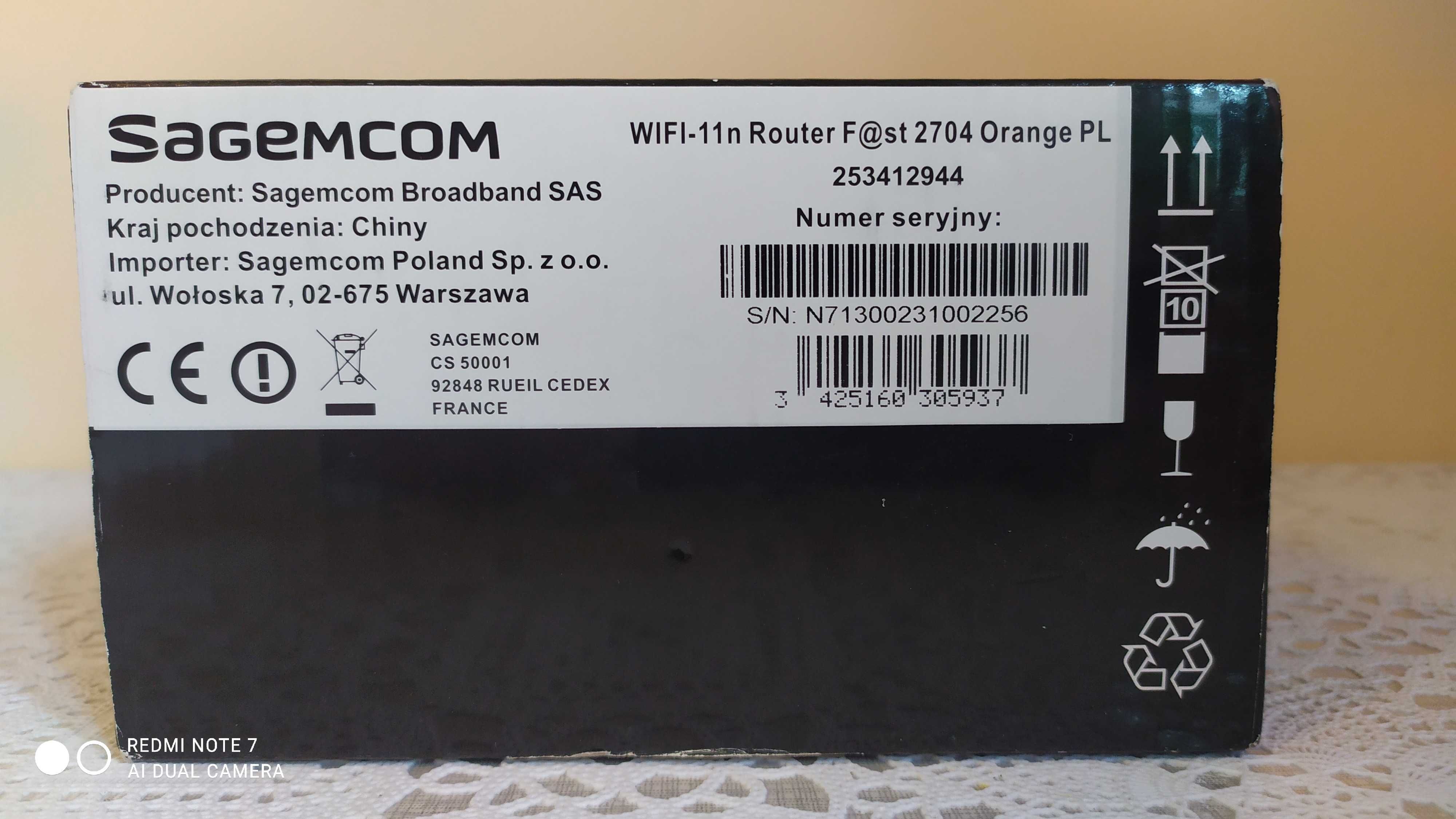 Modem WiFi Router SagemCom Fast 2704 ORANGE