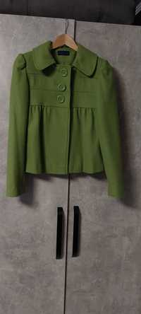 Пальто жіноче кашемірове коротке, салатового кольору