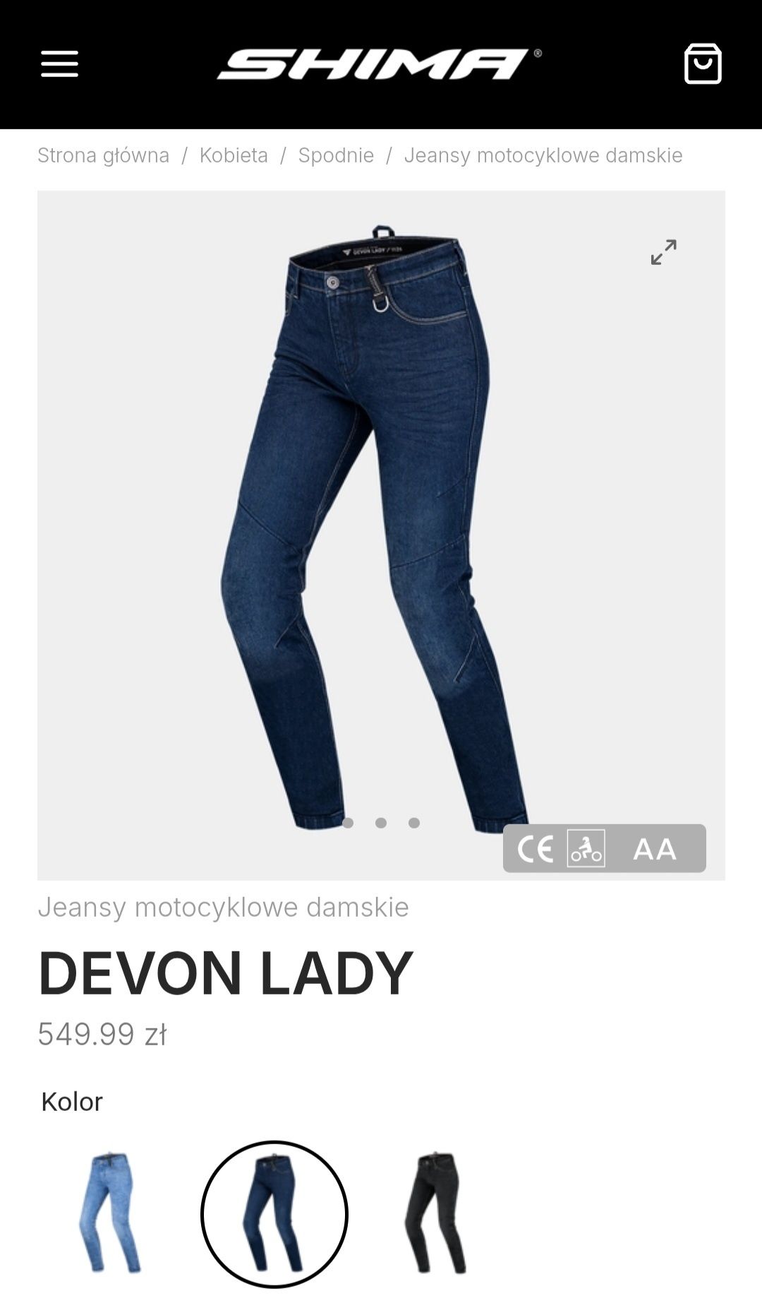 Spodnie motocyklowe damskie shima devon lady